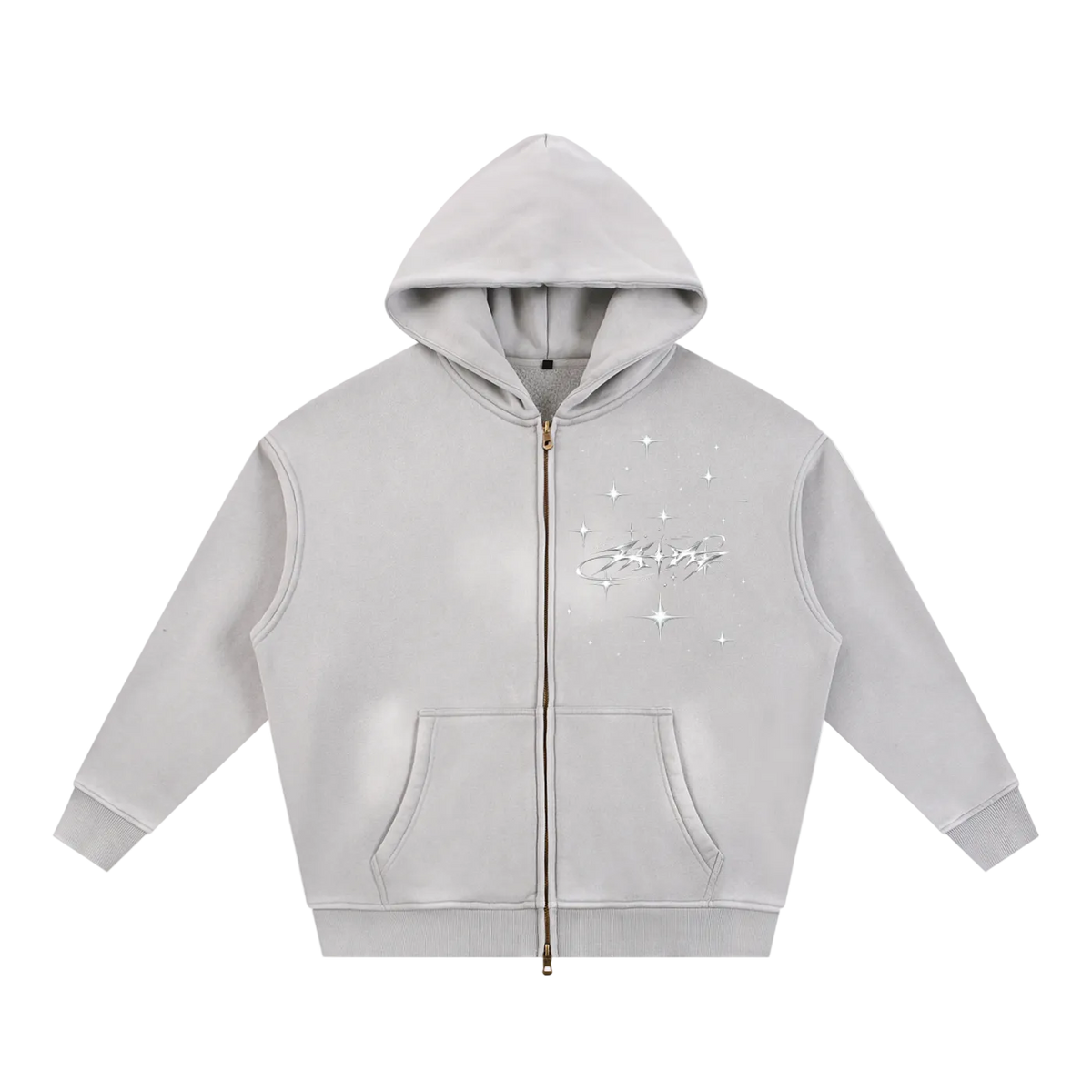 Liotux Sunfade Two-Way Zip Boxy Fleece Hoodie – Unisex Streetwear