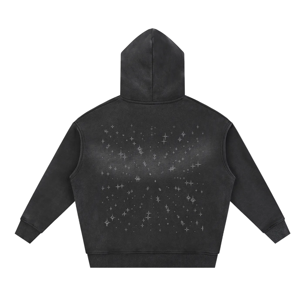 Liotux Sunfade Two-Way Zip Boxy Fleece Hoodie – Unisex Streetwear