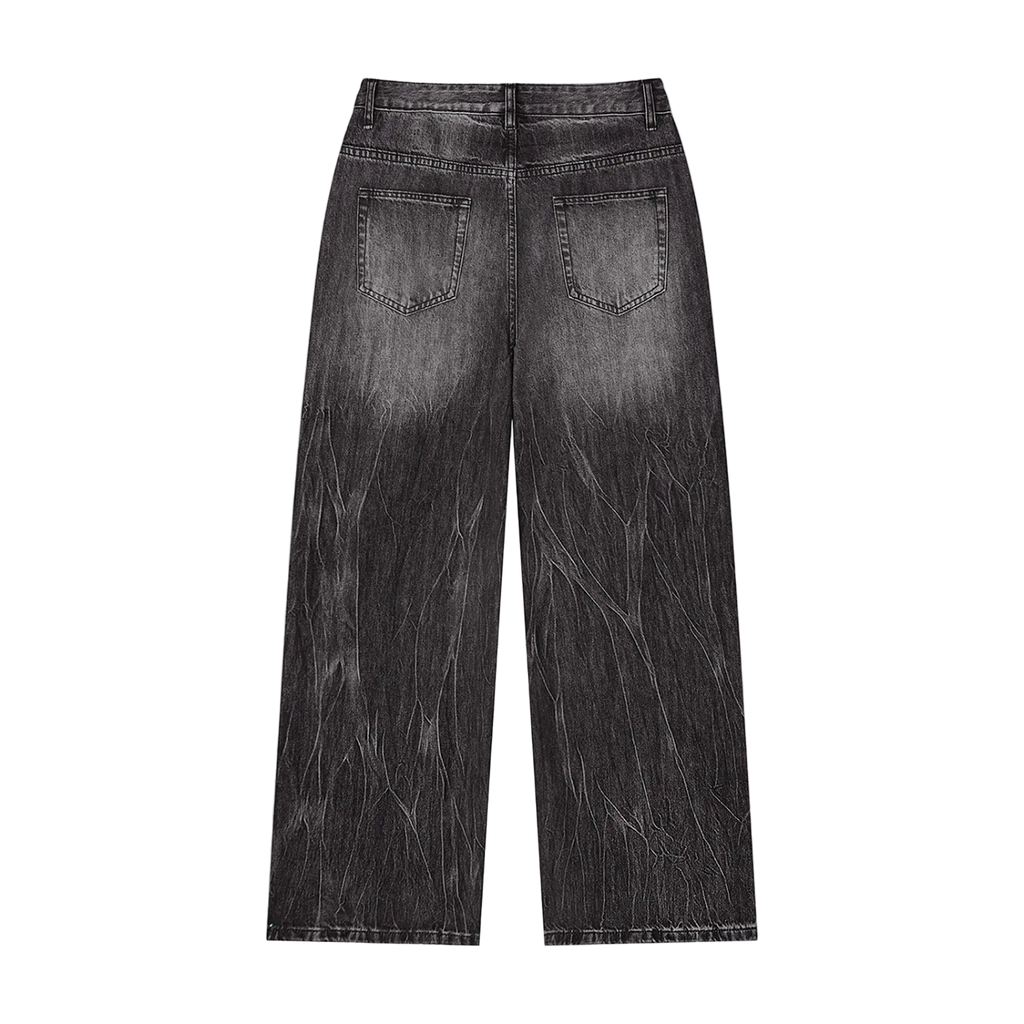 Liotux Men's Vintage Wash Wide Leg Jeans – Relaxed Denim