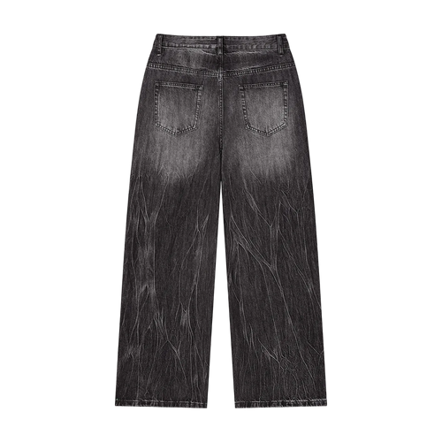 Liotux Men's Vintage Wash Wide Leg Jeans – Relaxed Denim