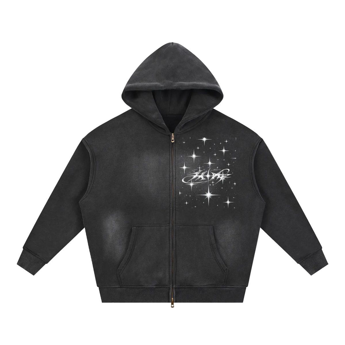 Liotux Sunfade Two-Way Zip Boxy Fleece Hoodie – Unisex Streetwear