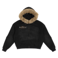Liotux Sun Fade Boxy Hoodie – Detachable Fur Trim Unisex