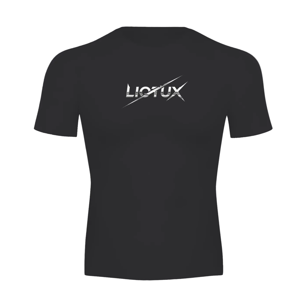 Liotux Short Sleeve T-Shirt – Black Minimalist Crewneck