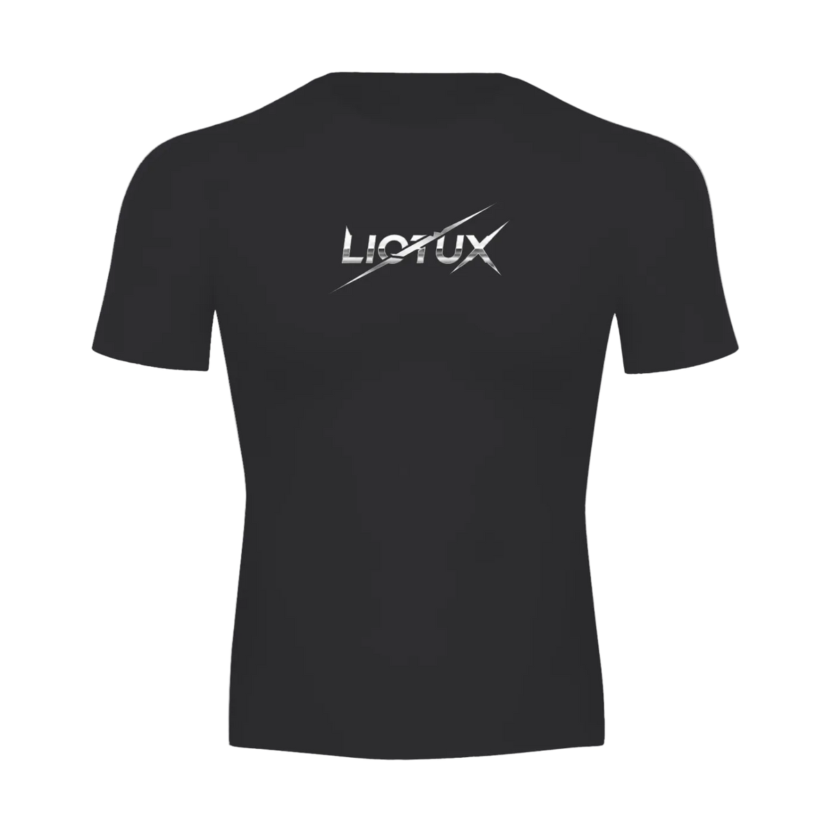 Liotux Short Sleeve T-Shirt – Black Minimalist Crewneck