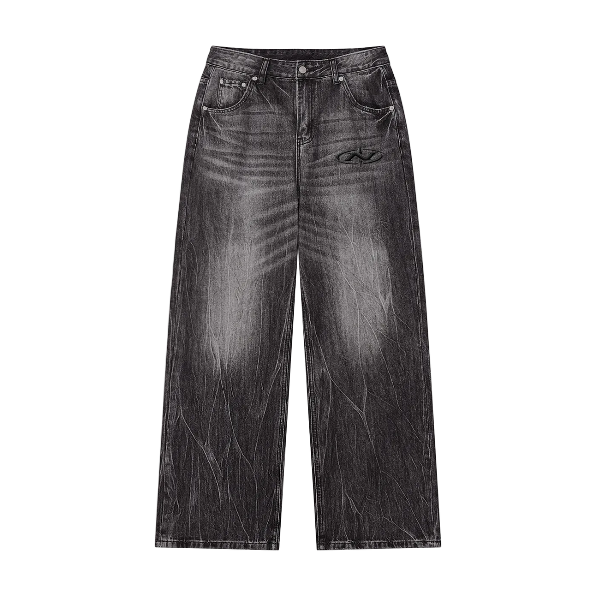 Liotux Men's Vintage Wash Wide Leg Jeans – Relaxed Denim